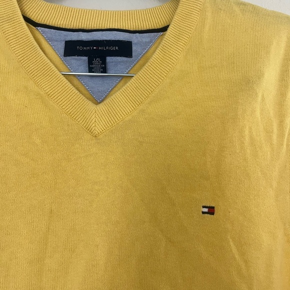 Tommy Hilfiger Men’s Cotton Yellow Sweater Vest Preppy Golf Office Work Large - Picture 5 of 5